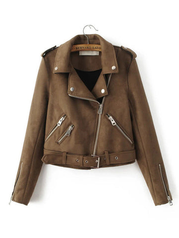 Fashion Women suede motorcycle jacket