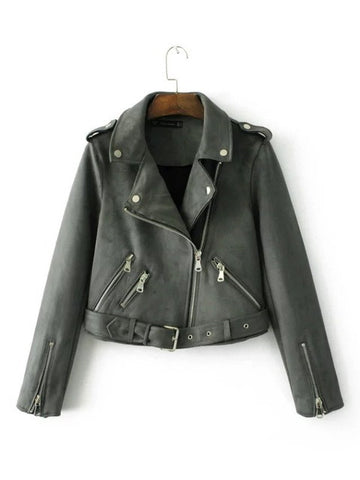 Fashion Women suede motorcycle jacket