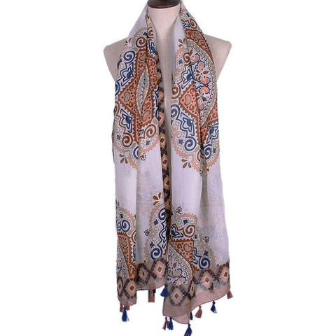 Scarf Women Fashion Printed Satin-Silk Square Scarf Shawl  Fashion Tassel hijab wrap muslim Multicolor Winter Scarf