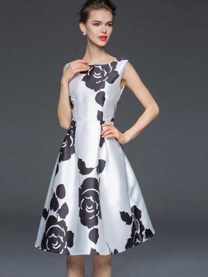 Fashion Chic Floral Pullover Expansion Women's Day Dress