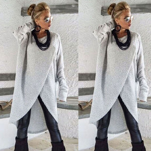 Fashion Womens Irregular Knitting Loose Sweatshirt Pullover Long Tops Blouse