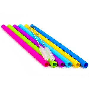 6 Silicone Straws for Yeti / Rtic / Ozark + 2 Brushes